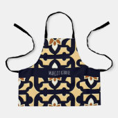 Tablier Fleurs issométriques en boîte Motif botanique beig (Recto)