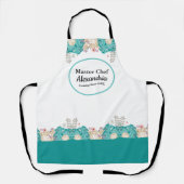 Tablier Fleurs Jardin Aquarelle Florale Botanique sur mesu (Recto)