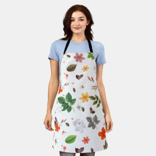 Tablier Fleurs jaunes et roses blanches 7