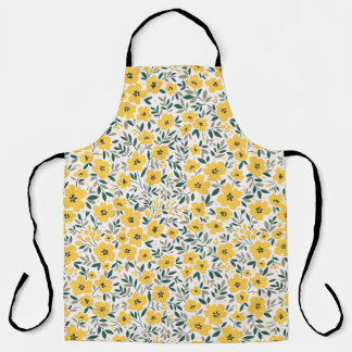 Tablier Fleurs jaunes : moderne floral sans soudure.