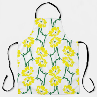 Tablier Fleurs Jaunes : Motif sans couture illustré