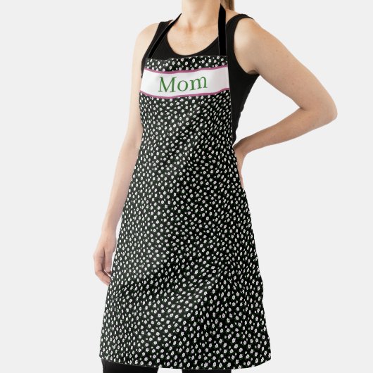 Tablier Fleurs joyeuses noires (Insitu)