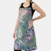 Tablier Fleurs Lilac Motif Gris Sage (Insitu)