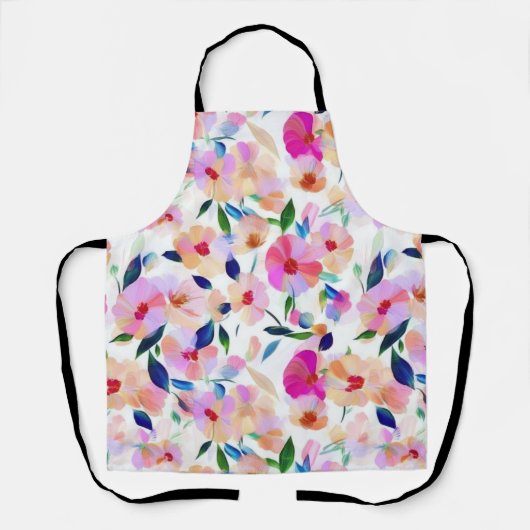 Tablier Fleurs Lucides Colorful Floral Apron (Recto)