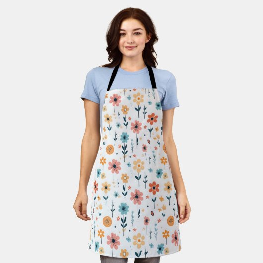 Tablier Fleurs mignonnes Motif Floral (Porté)