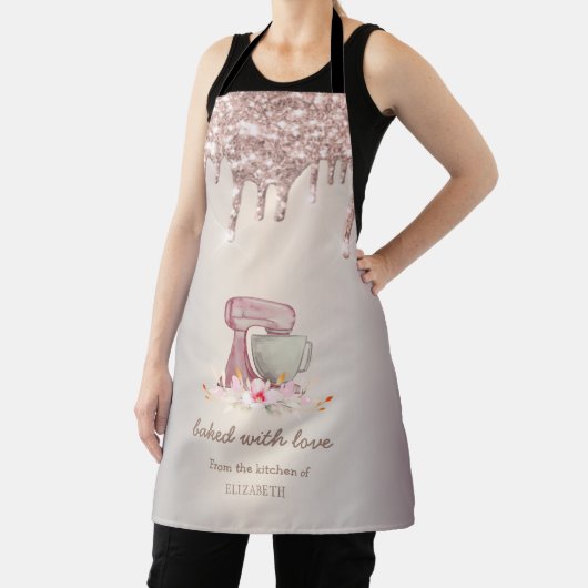 Tablier Fleurs Mixer Rose Parties scintillant or Drives Bo (Insitu)