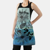 Tablier Fleurs Modernes Sur Arrière - plan Bleu Rêvé (Insitu)