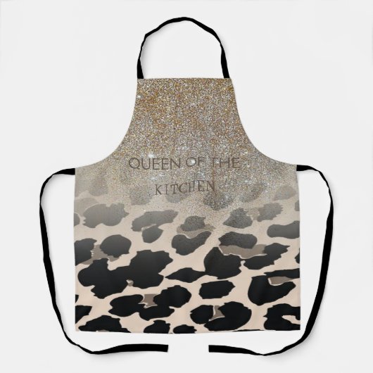 Tablier Fleurs Modernes Sur Empreinte de léopard (Recto)