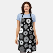 Tablier Fleurs monochromes grand motif (Porté)
