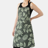 Tablier Fleurs motif vert printemps (Insitu)