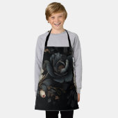 Tablier Fleurs noires et blanches (Porté)