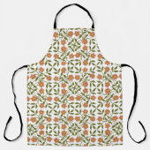 Tablier Fleurs orange, Motif Floral, Verdure, Boho (Recto)
