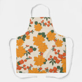 Tablier Fleurs Oranges, Motif Floral, Motif De Fleurs (Recto)