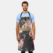 Tablier Fleurs Pastel Modernes & Cadeau Personnalisé Kraft (Porté)