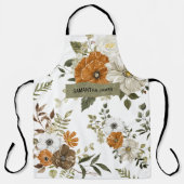 Tablier Fleurs Pastel Modernes & Cadeau Personnalisé Kraft (Recto)