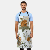 Tablier Fleurs Pastel Modernes & Cadeau Personnalisé Kraft (Porté)