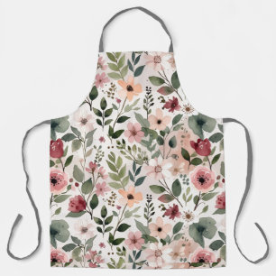 Tablier Fleurs Peintes à la Main dans l'Élégance Moderne d