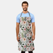 Tablier Fleurs Peintes à la Main dans l'Élégance Moderne d (Porté)