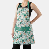 Tablier Fleurs personnalisées de printemps vintage vert (Insitu)