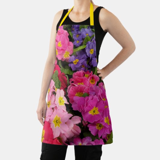 Tablier Fleurs Primules couleur Medley rose bleu violet (Insitu)