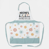 Tablier Fleurs rétro La cuisine de maman assaisonnée d'amo (Recto)