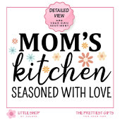 Tablier Fleurs rétro La cuisine de maman assaisonnée d'amo