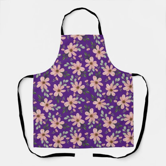 Tablier fleurs rose motif (Recto)