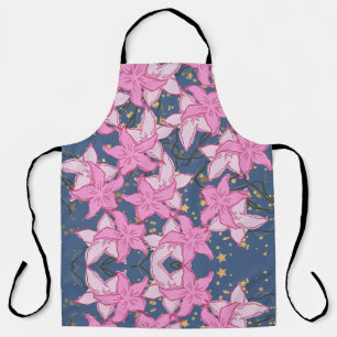 TABLIER FLEURS ROSE - MOTIFS FLORAUX APRON