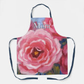 Tablier Fleurs roses avec texte (Recto)