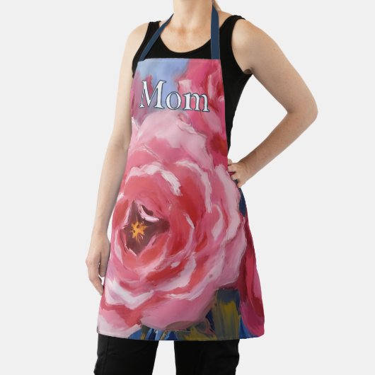 Tablier Fleurs roses avec texte (Insitu)