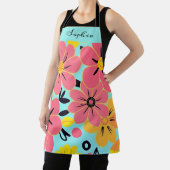 Tablier Fleurs roses et jaunes sur Sky Blue Dopamine (Insitu)