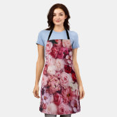 Tablier Fleurs roses roses Élégantes Fille (Porté)