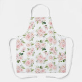 Tablier Fleurs roses, Roses roses, Fleurs Aquarelles (Recto)