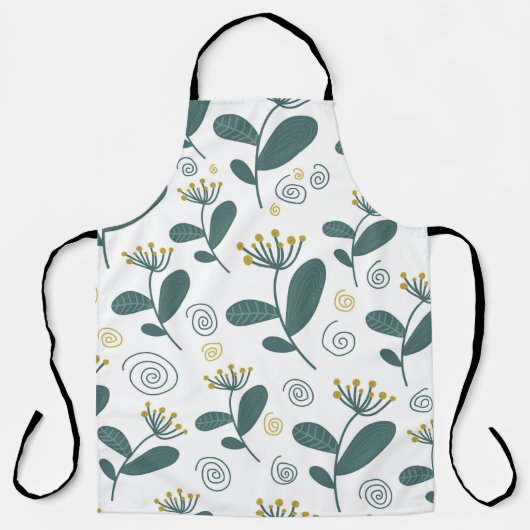 Tablier Fleurs sans coutures arrière - plan dans le style (Recto)