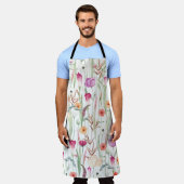 Tablier Fleurs Sauvages Aquarelle Conception transparente (Porté)