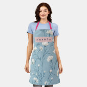 Tablier Fleurs sauvages bleues douces personnalisées de st (Porté)