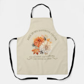 Tablier Fleurs sauvages d'aquarelle feuilles automne citat (Recto)