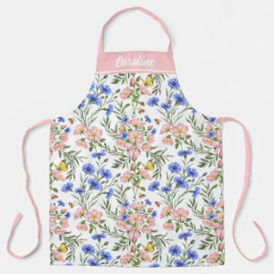 Tablier Fleurs sauvages de cottage anglais fantaisiste