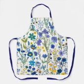 Tablier Fleurs sauvages de Jardin Bleu Rustique (Recto)
