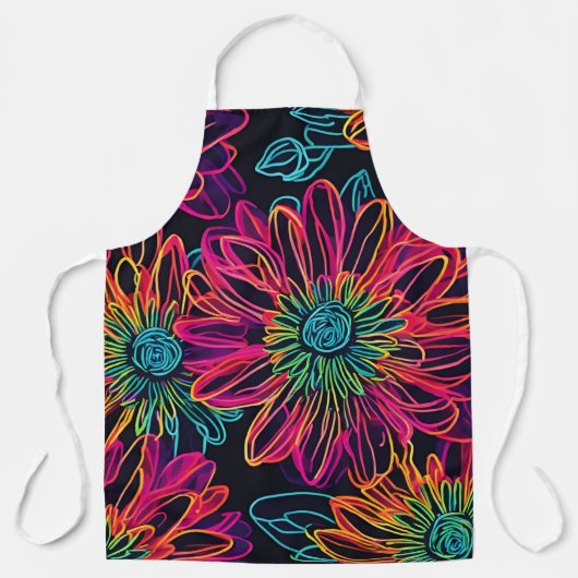 Tablier Fleurs sauvages de néon rose (Recto)