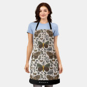 Tablier Fleurs sauvages de papillon de nuit bohème moderne (Porté)