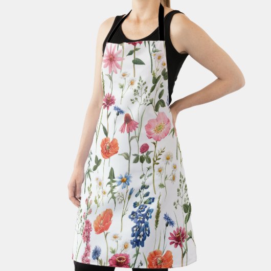 Tablier Fleurs sauvages d'été, aquarelle motif sans coutur (Insitu)