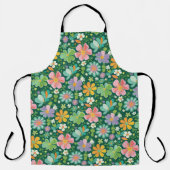 Tablier Fleurs sauvages Pastel En Rose Violet Orange Et Ve (Recto)