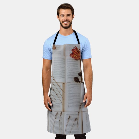 Tablier Fleurs séchées sur les livres (Porté)