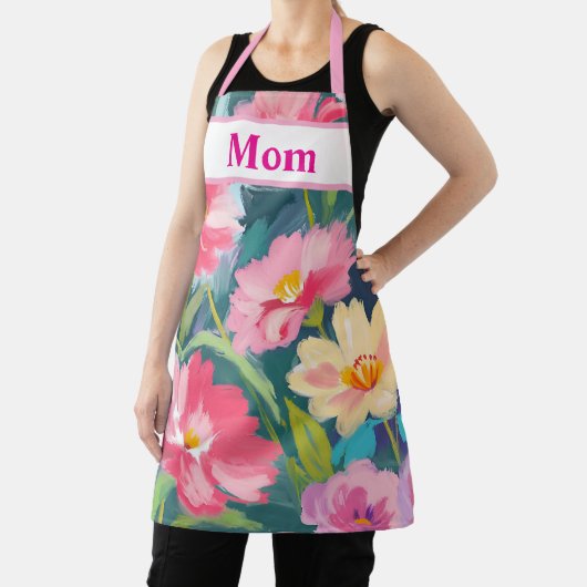 Tablier Fleurs sur bleu (Insitu)