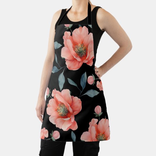 Tablier fleurs sur Trivet noir (Insitu)