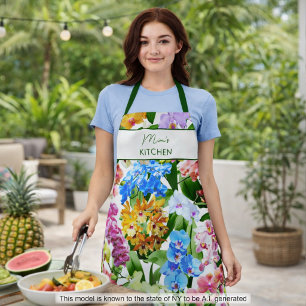 Tablier Fleurs tropicales estivales personnalisées Orchidé