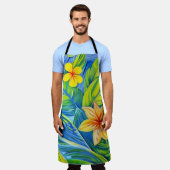 Tablier Fleurs tropicales trois (Porté)