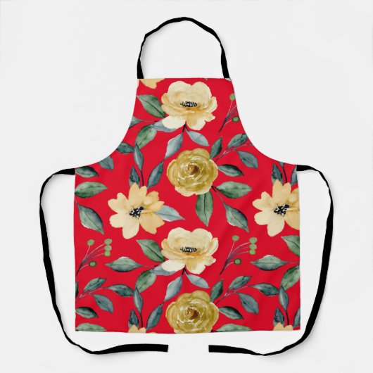 Tablier Fleurs Vintage Aquarelle Cute (Recto)