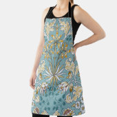 Tablier Fleurs vintages, feuillage bleu clair transparent (Insitu)